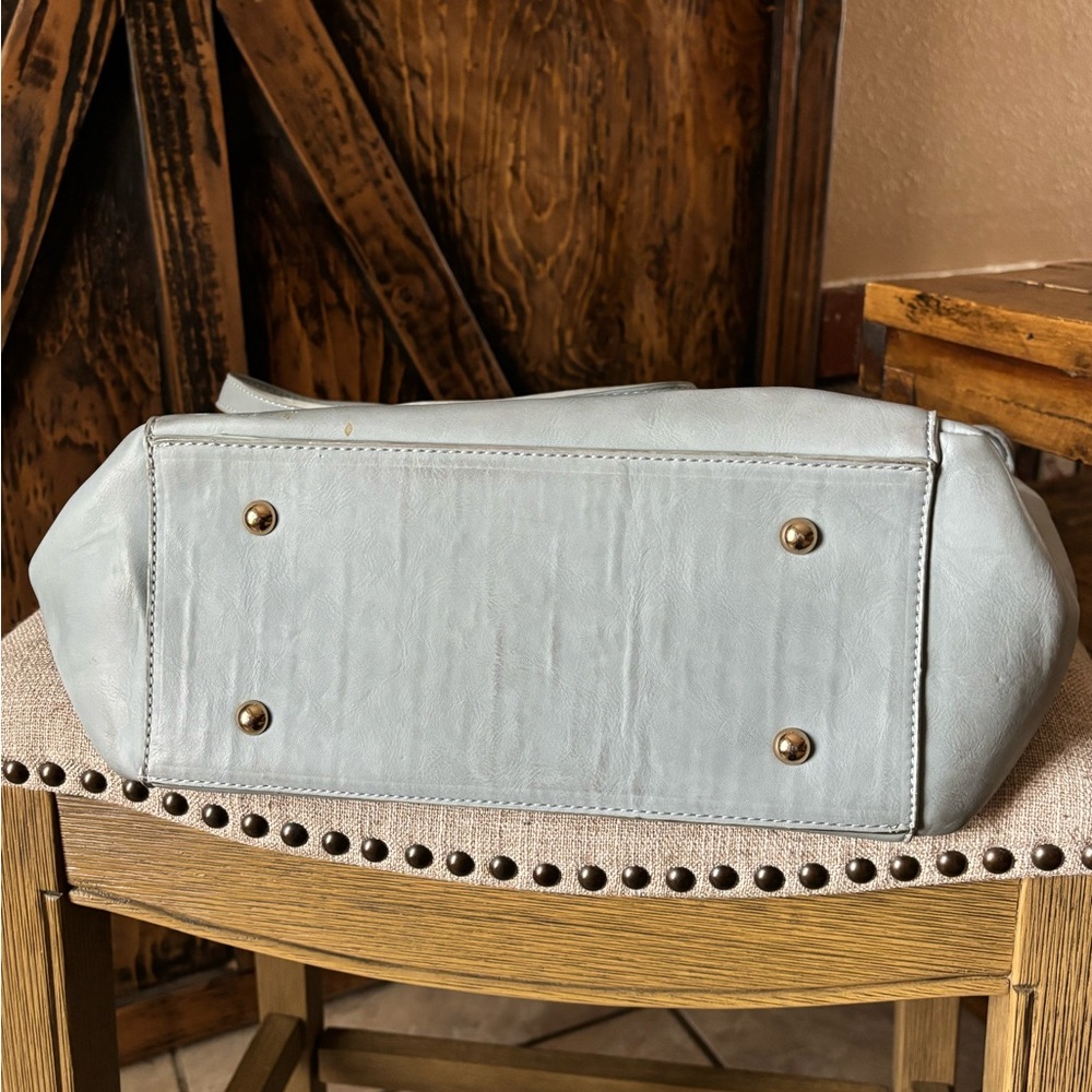 Elegant Blue Studded Women's Bag - Picture 2 of 9